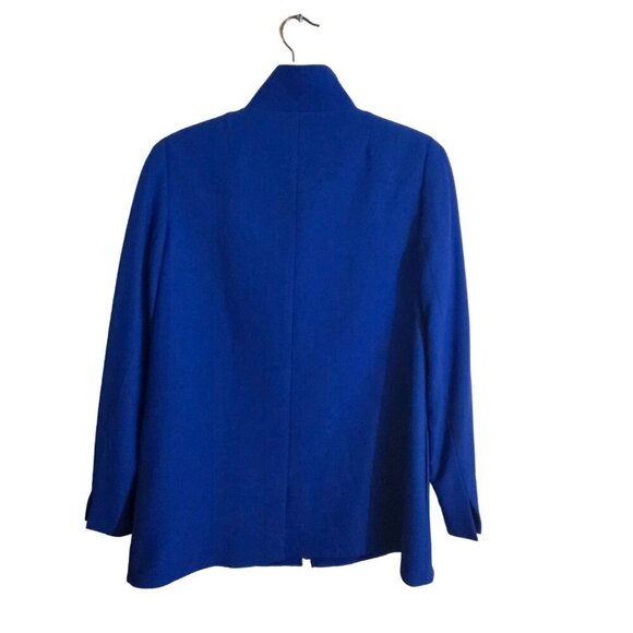 Nina Mclemore Merino Basketweave Swing Coat Raphael Blue Size S - Picture 2 of 8